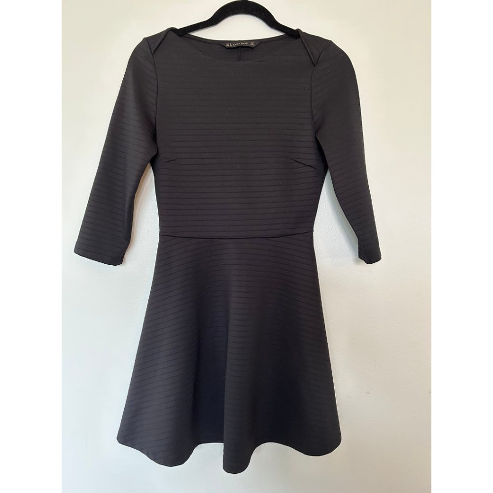 Zara Basic Black 3/4 Sleeve Dress
